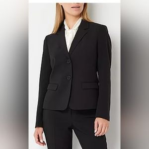 Black Evan Picone Crepe Blazer